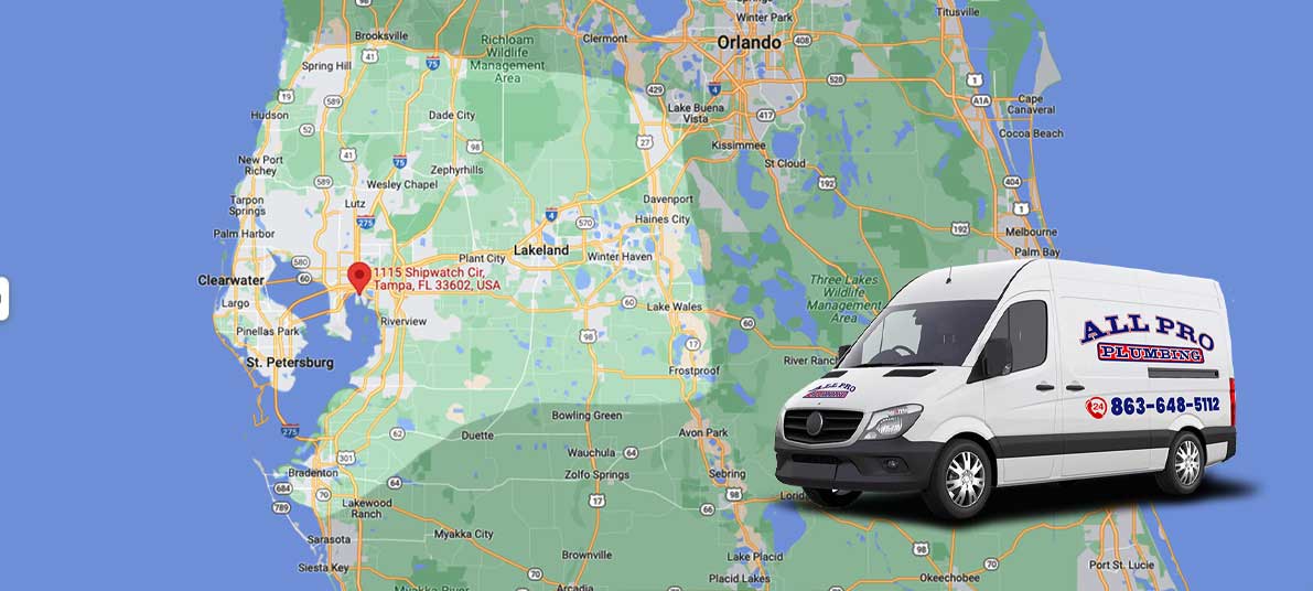 All Pro Plumbing - Tampa Service Area Map